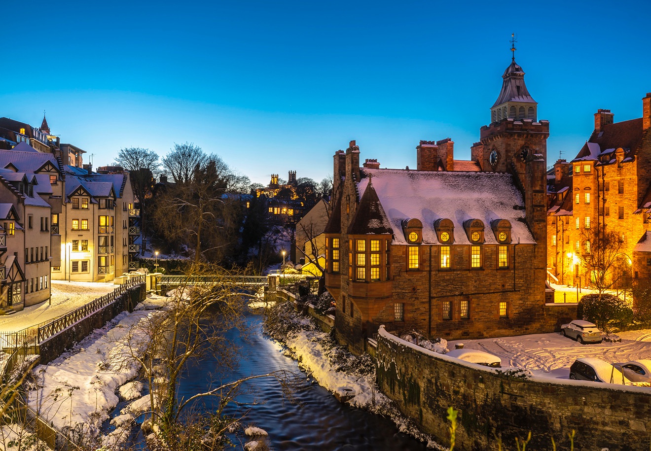 Dean Village at night