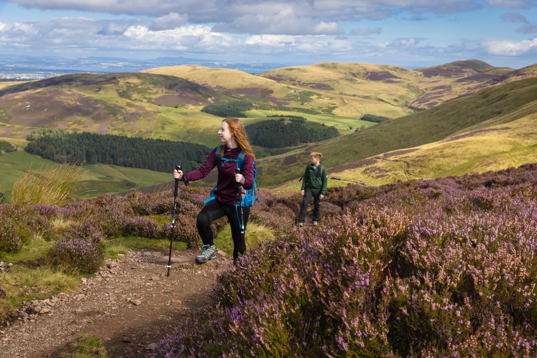 Two walkers on the Pentland Hills