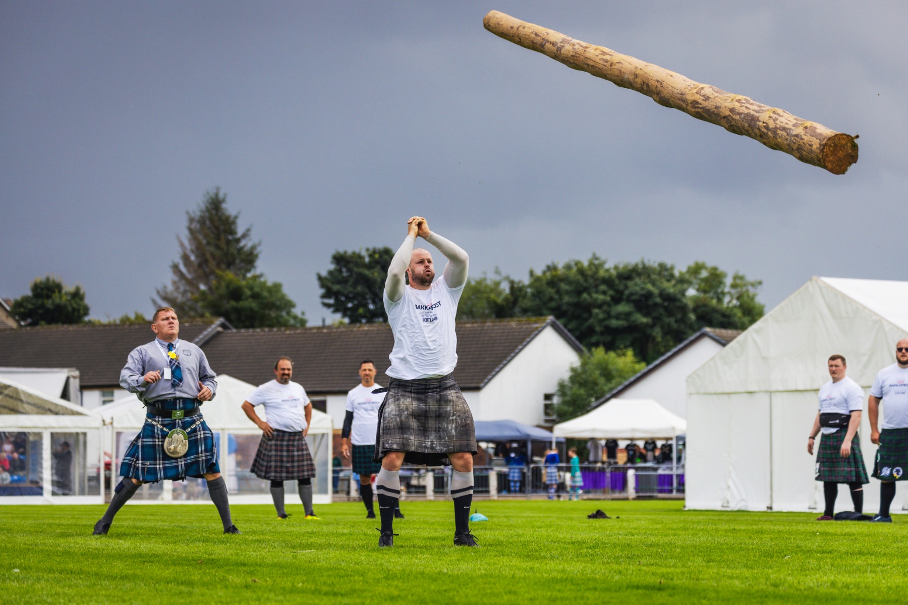 Tossing the caber at the Cowal Highland Gathering